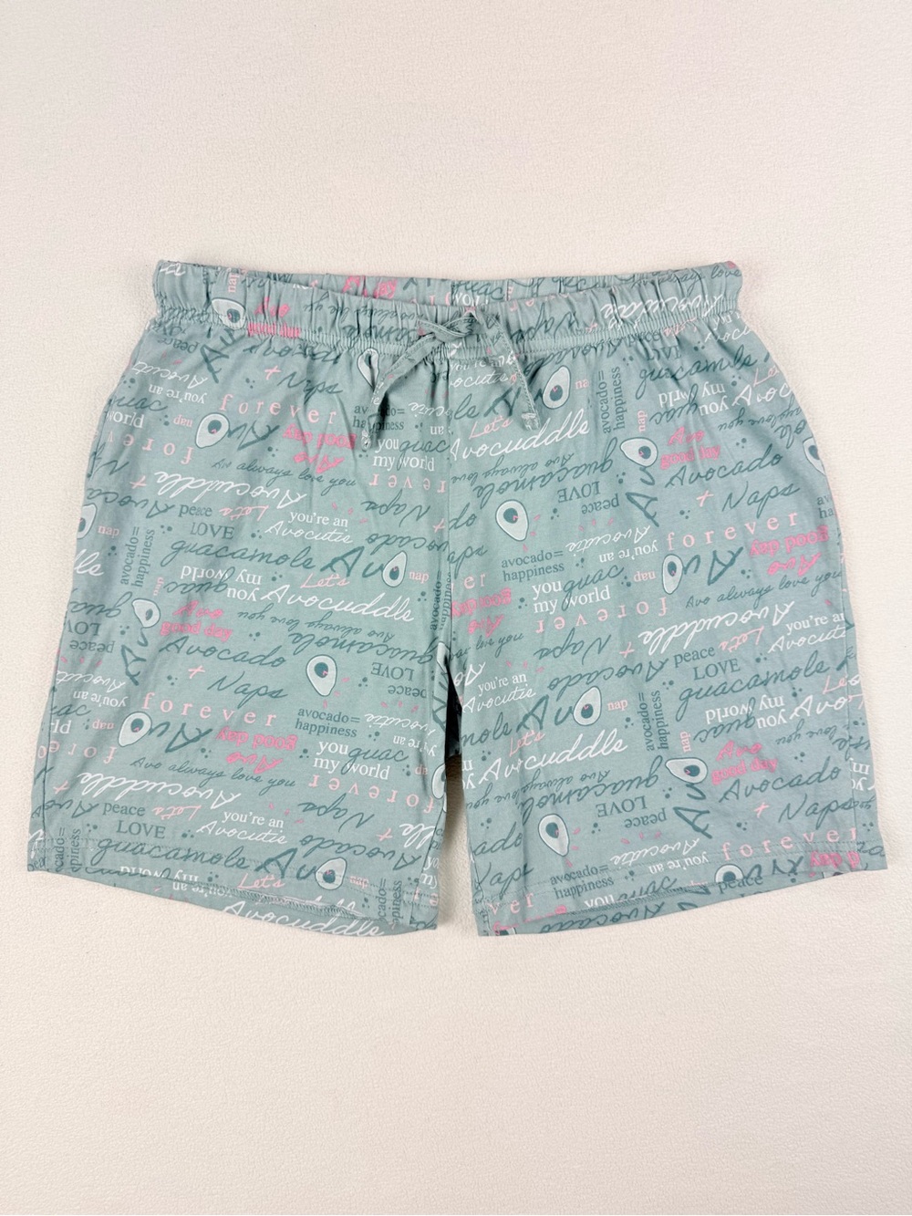 La Vie En Rose Avocado Pajama Shorts Cute Lounge Sleep Shorts Soft Pastel Small